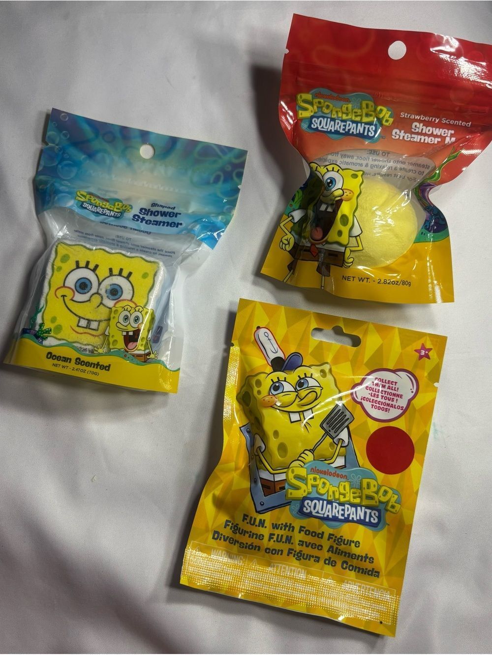 3 New SpongeBob SquarePants Shower Steamers Set - Yellow Sponge Design